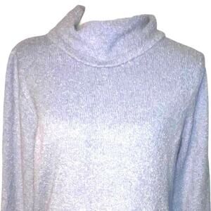 J.Jill Women's L Sherpa Teddy Tunic Lagenlook Long sleeve Cowlneck Sweater Y2K